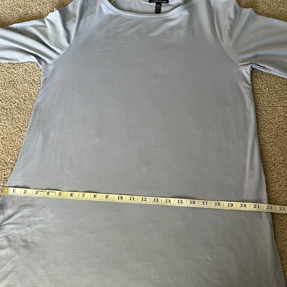 Eileen Fisher Wistr Fine Tencel Jersey Stretch Bateau Neck Tunic Blue Medium - Picture 8 of 10